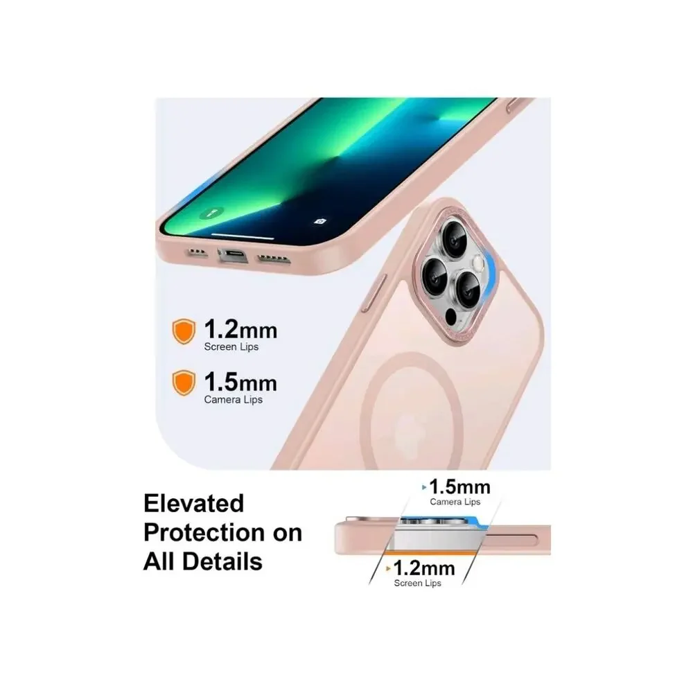 LUHOURI Enhanced Magnetic for iPhone 12 Case,iPhone 12 Pro Case Pink
